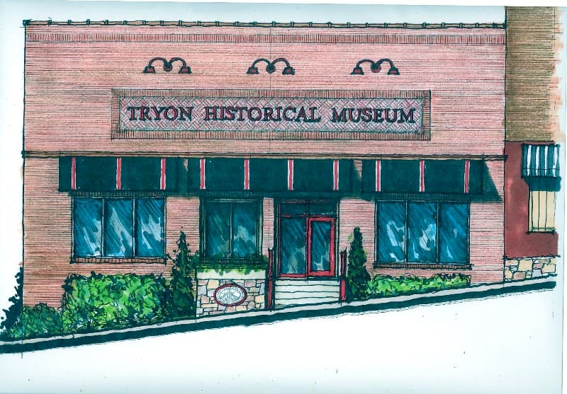 Artistic rendering of the Tryon History Museum at 26 Maple Street
